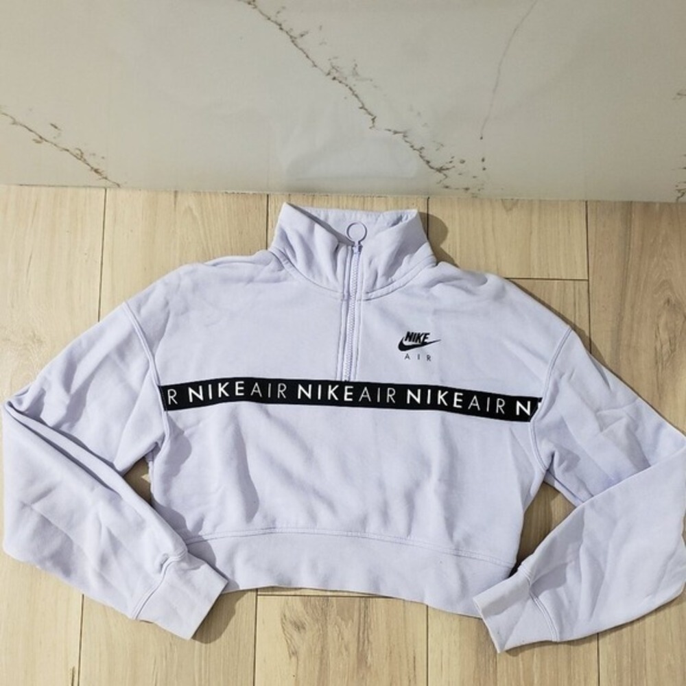 Nike Sweatshirt Womens S Lavender Air Crew Neck Athletic Pullover Crop Sweater